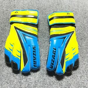Vizari Avio Soccer Goalkeeper Gloves Neon Yellow Blue Black Size 7 L Youth Adult